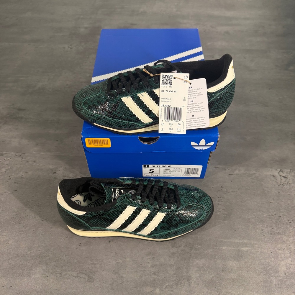 Adidas SL 72 OG W Sneakers Womens 5 Green Snakeskin JS3982 Retro Trainers